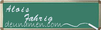 Alois Fahrig Visitenkarte